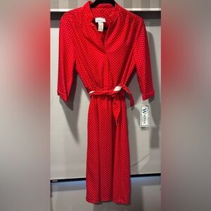 Walden Red Polka Dot Dress NWT Old Stock Vtg Babydoll 50's 60's Pin Up